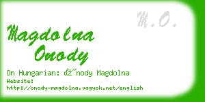 magdolna onody business card